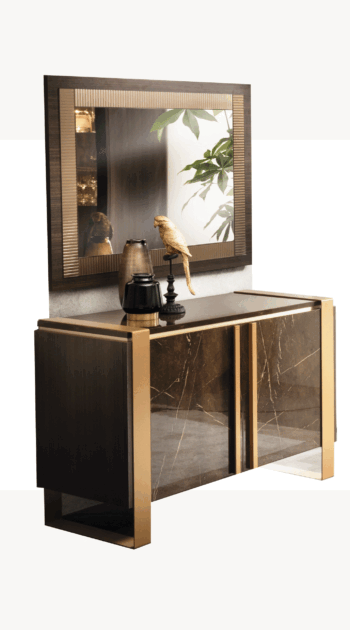 Shiny Essenza 2 Door buffet + Small mirror p12678 By ESF Furniture