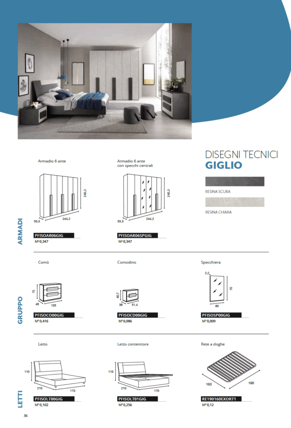 Mat Giglio Bedroom Set p12051 By ESF Furniture - Image 2