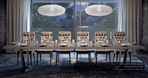 High Gloss Lacquer Elite Dining Table Brown Silver Birch p11623 By ESF Furniture - Image 6