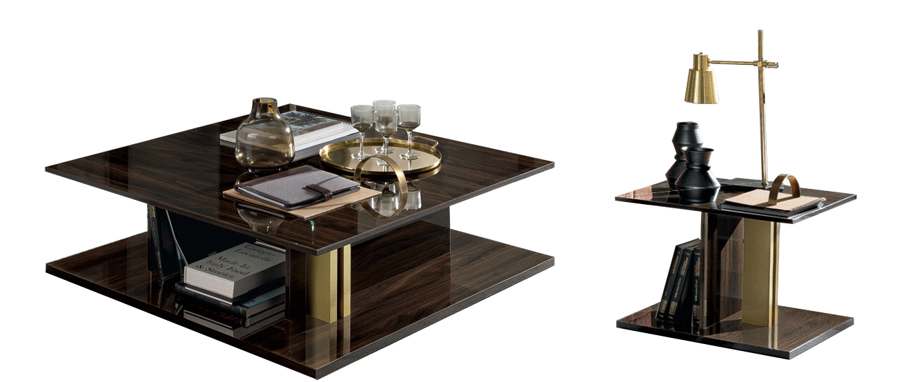 Volare Dark Walnut Coffee and End Tables p12478 By ESF Furniture