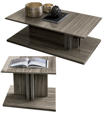 Shiny Volare Coffee table & End table GREY p12947 By ESF Furniture