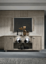 Volare 4 Door buffet w/ mirror Gray p12949 By ESF Furniture 9