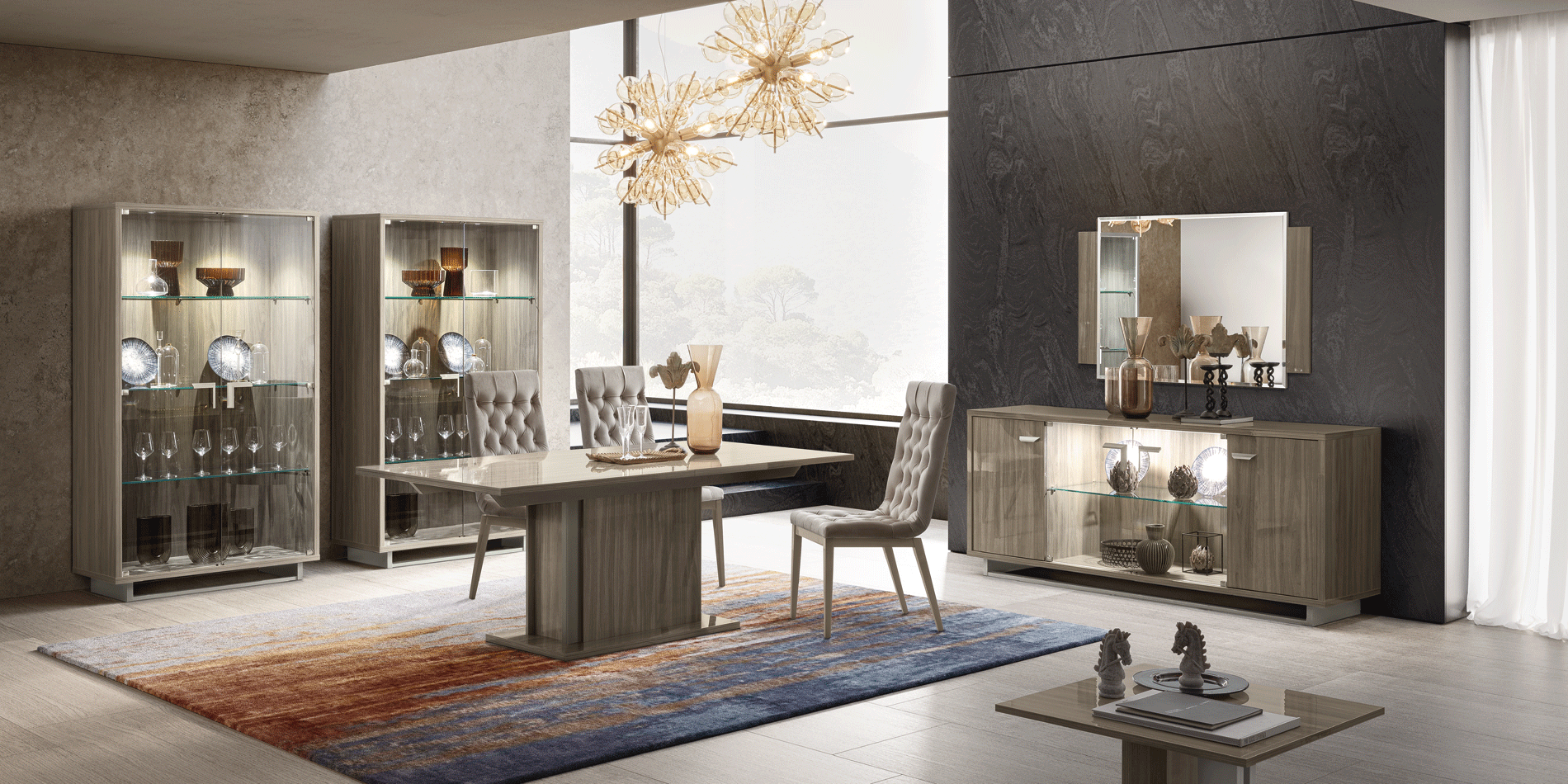 Volare Dining room Set Gray p12946 By ESF Furniture