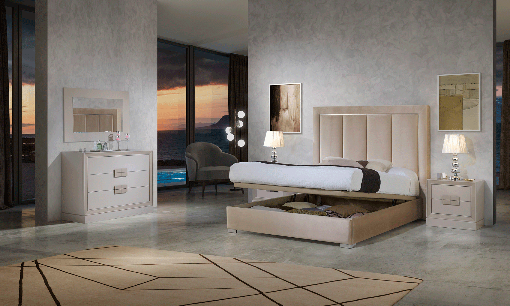 Mat Monica bed with Storage p9779 By ESF Furniture
