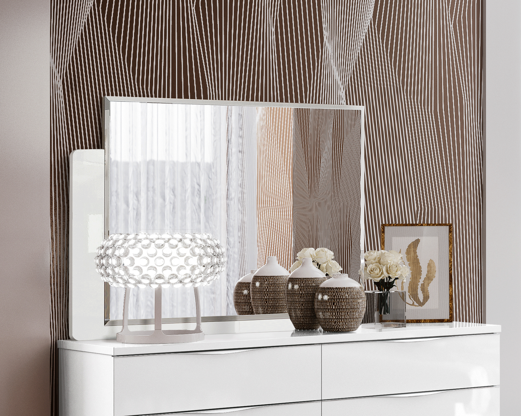 Onda/ Dama Bianca/ Roma mirror i37862 By ESF Furniture