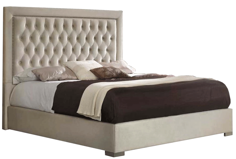 Ivory Modern Adagio Bed w/Storage p11705 By ESF Furniture