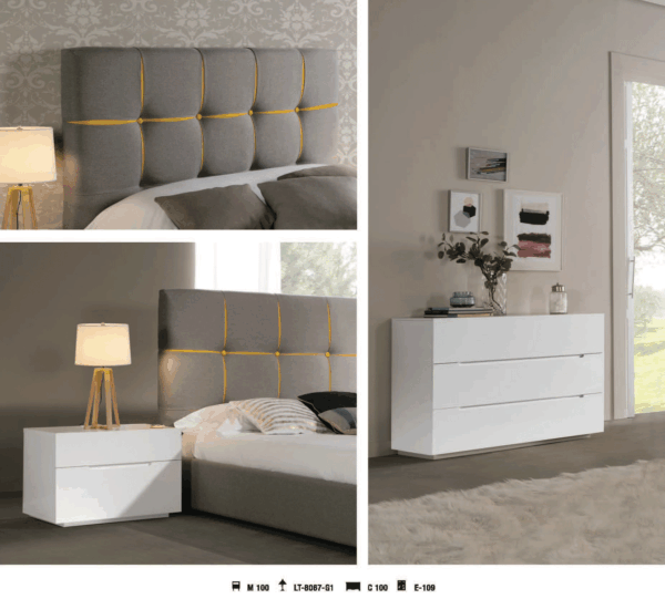 Mat, Shiny Veronica Bedroom with Storage, M100, C100, E100 p11201 By ESF Furniture - Image 6