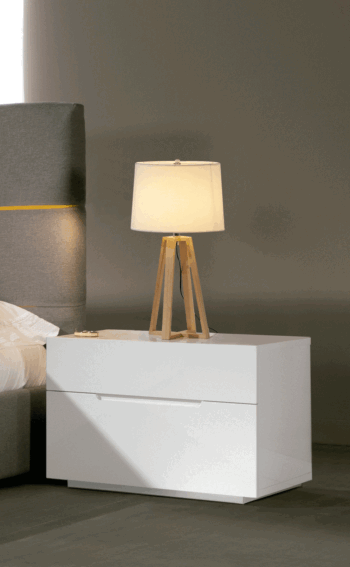 High Gloss M 100 Nightstand White i36595 By ESF Furniture