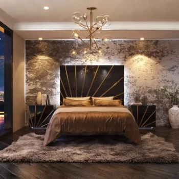 Mat, Shiny Oro Black Bedroom Set