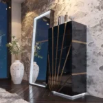 Mat, Shiny Oro Black Bedroom Set Additional Items By ESF Furniture - Image 4