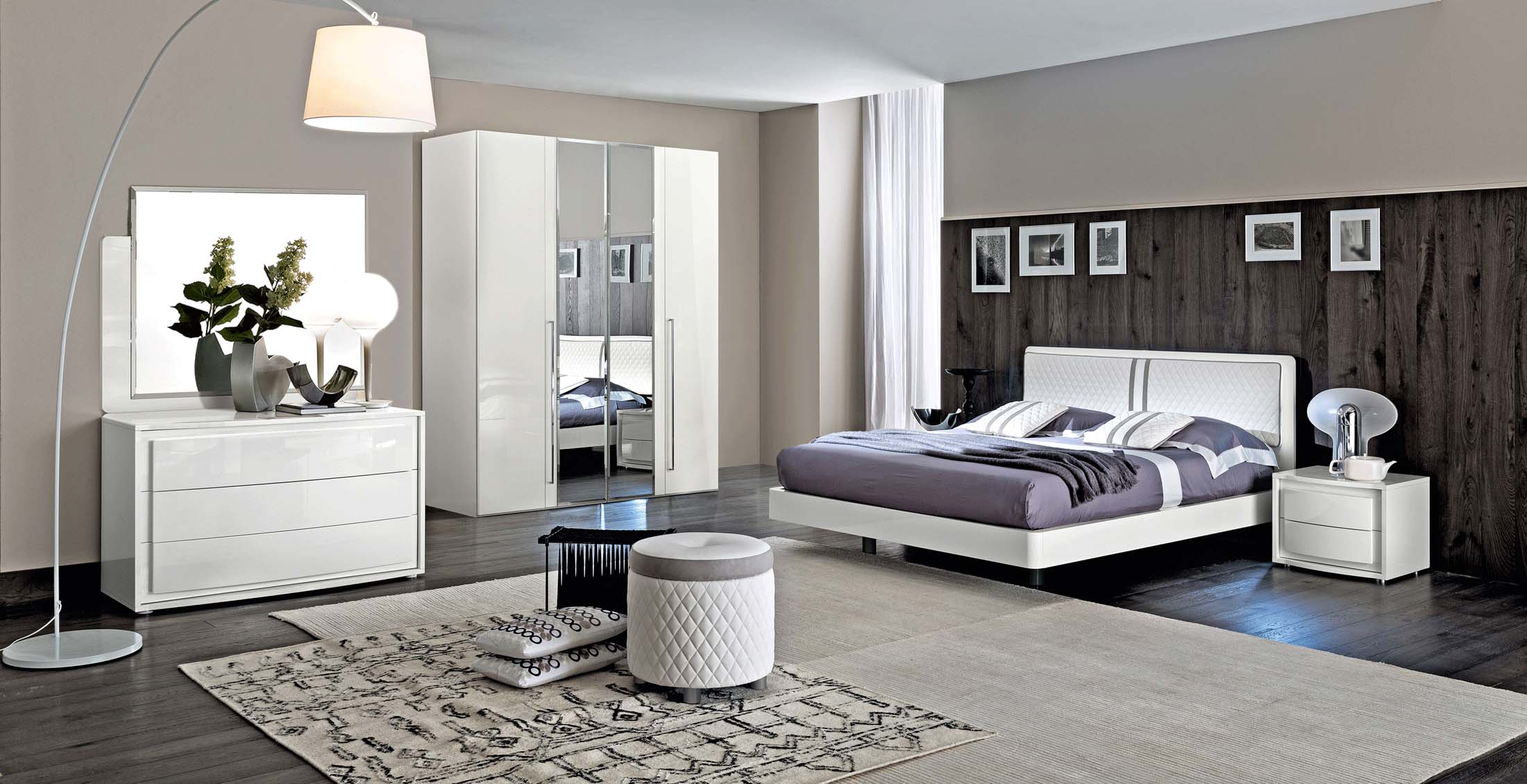 High Gloss Lacquer Dama Bianca Bedroom by CamelGroup Italy p8108 By ESF Furniture