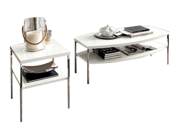 High Gloss Lacquer Dama Bianca Coffee & End Table p12473 By ESF Furniture 7