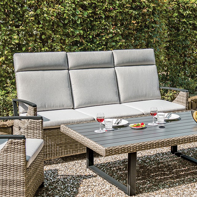 Gun Metal/Brown/Gray ANTIGUA SOFA GM-1004 By Furniture of America.