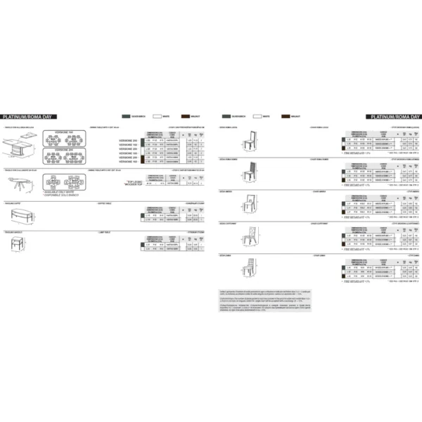Roma White Additional Items Dining Room Set