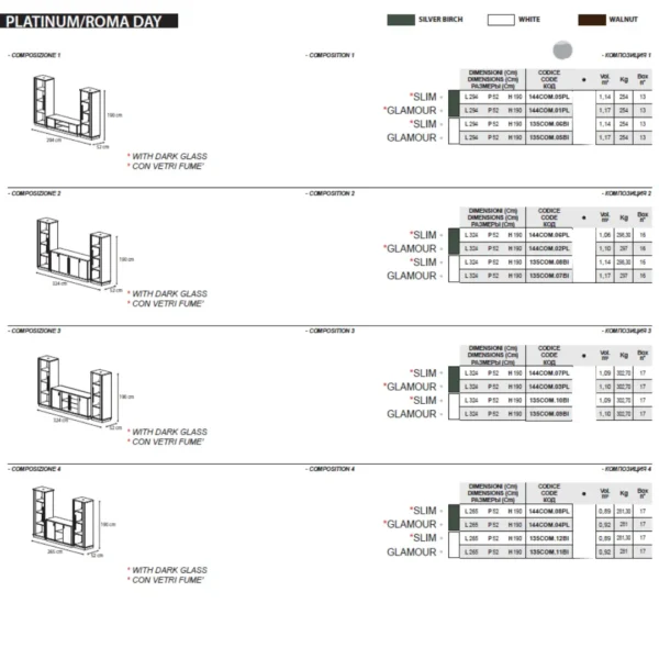 Roma White Additional Items Dining Room Set