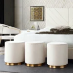 Round Velvet Ottoman