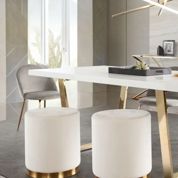 Round Velvet Ottoman