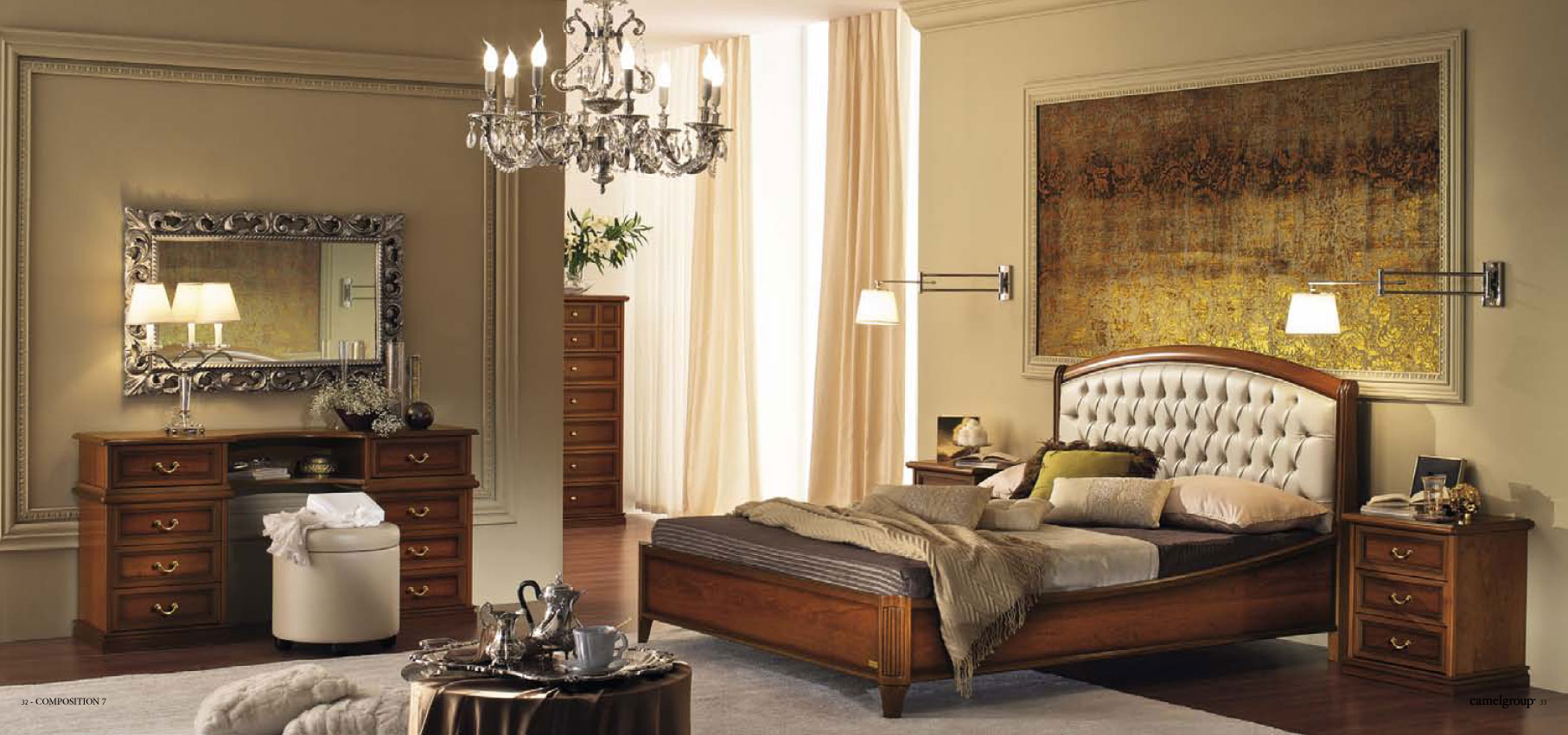 Nostalgia Night Walnut Bedroom Set p5137 By ESF Furniture