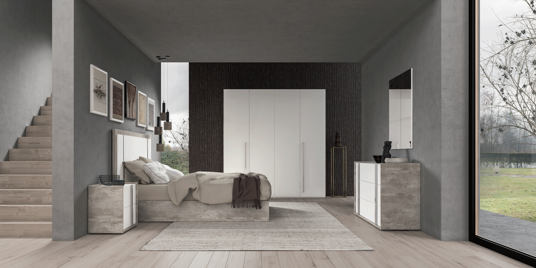 White Italian Bedroom Set Treviso Additional Items p12008 By ESF Furniture