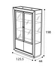 Ivory 2-Door Vitrine w/Light