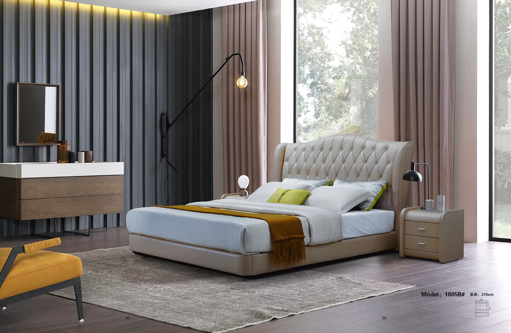 1805B Bed i26100 By ESF Furniture