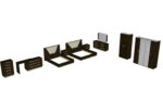 High Gloss Lacquer, Mat Smart Bedgroup Walnut Bedroom Set Additional items p11764 By ESF Furniture Luxury Bedroom Sets Mobilia Cleopatra 26 High Gloss Lacquer, Mat Smart Bedgroup Walnut Bedroom Set Additional items p11764 By ESF Furniture 26