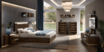 High Gloss Lacquer, Mat Smart Bedgroup Walnut Bedroom Set Additional items p11764 By ESF Furniture Luxury Bedroom Sets Mobilia Cleopatra 29 High Gloss Lacquer, Mat Smart Bedgroup Walnut Bedroom Set Additional items p11764 By ESF Furniture 29