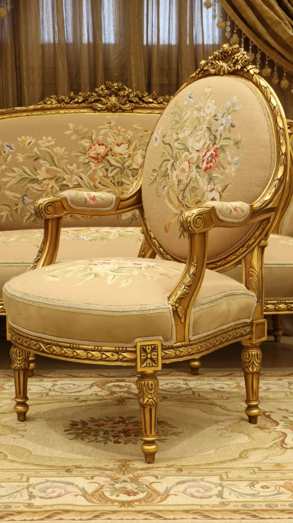 MC-8 moka beige Rococo sofa set - Image 13