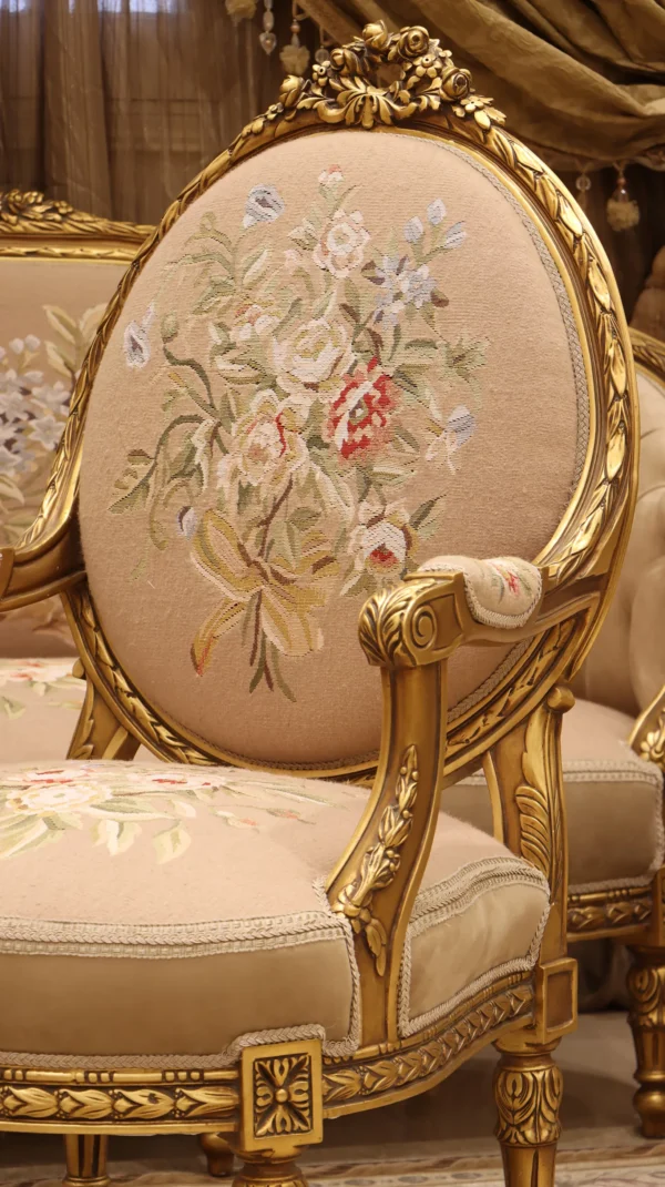 MC-8 moka beige Rococo sofa set - Image 14