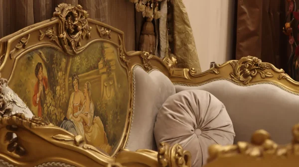 MC-10 moka beige Baroque sofa set . - Image 7