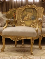 MC-10 moka beige Baroque sofa set . - Image 9