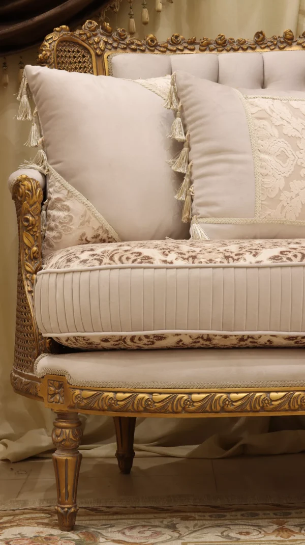 MC-11 natural beige Baroque sofa set . - Image 2