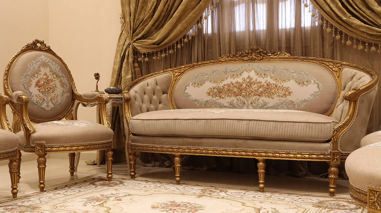 MC-13 cocoa Baroque sofa set . Custom Handmade Furniture Mobilia Cleopatra 23 MC-13 cocoa Baroque sofa set . 23