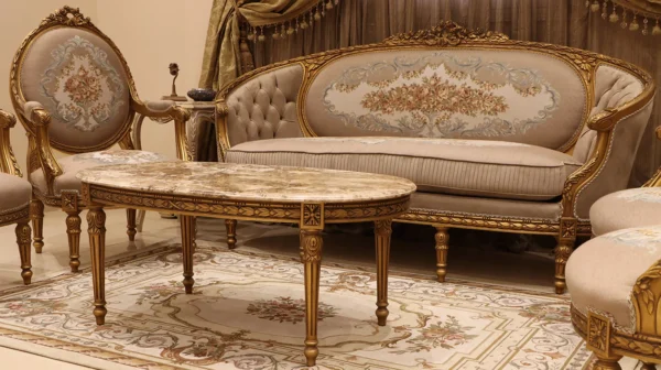 MC-13 cocoa Baroque sofa set . - Image 6