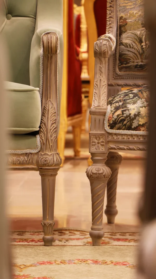 MC-1 Ment green Rococo sofa set . - Image 4