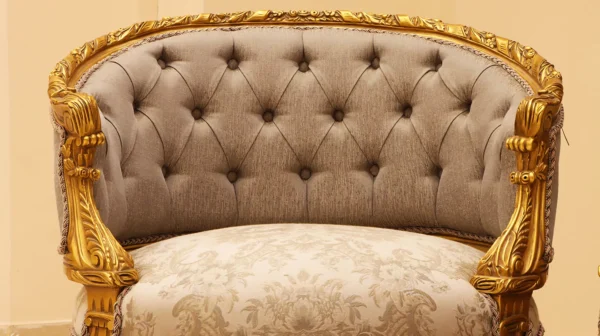 MC-5 natural beige Baroque sofa set . - Image 3