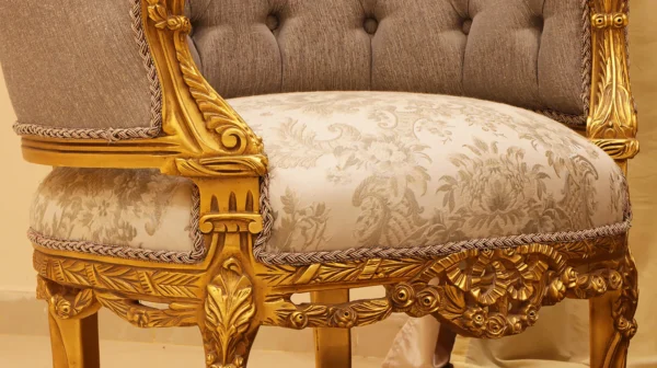 MC-5 natural beige Baroque sofa set . - Image 4