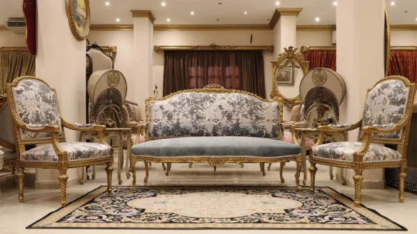 MC-4 slate gray Rococo sofa set . - Image 3