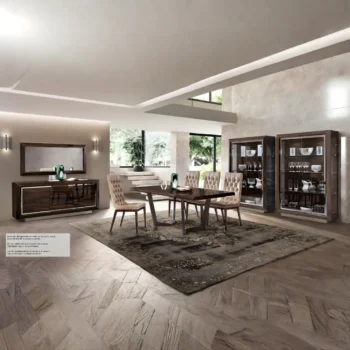 High Gloss Lacquer Elite Day Walnut Dining Room Set Additional Items