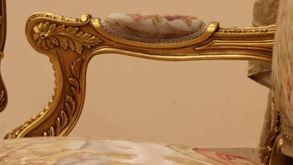 MC-7 natural beige Rococo sofa set . 18
