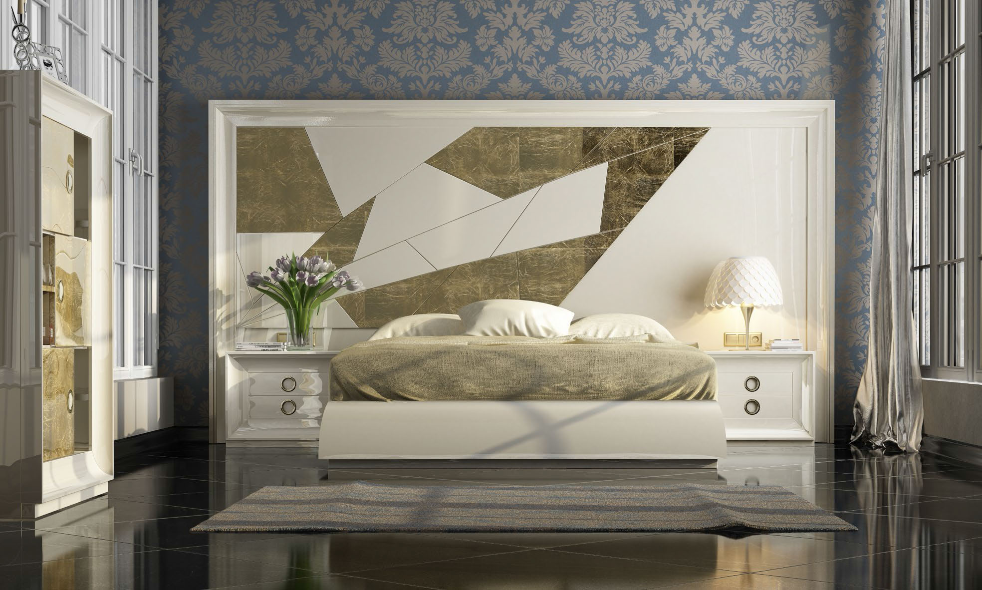 DOR 96 White Gold Bedroom Furniture p10790 By ESF Furniture