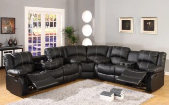 SF3591-S Pu Black Sofa By McFerran