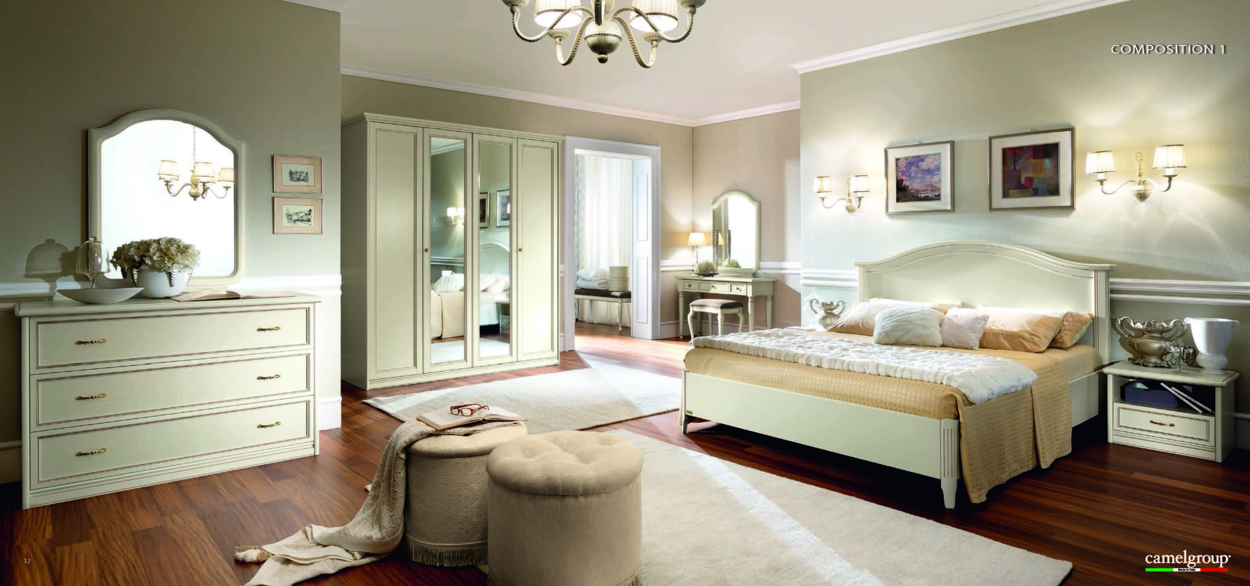 Nostalgia Ricordi White Bedroom Set p8037 By ESF Furniture