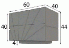 Nightstand 2 drawers with light 60 x 44 x 40 High Gloss