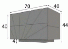 Nightstand 2 drawers with light 70 x 44 x 40 High Gloss
