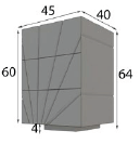 Nightstand 3 drawers with light 45 x 64 x 40 High Gloss