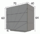 Nightstand 3 drawers with light 70 x 64 x 40 High Gloss
