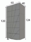 Chest 6 drawers 60 x 124 x 40 cm with light High Gloss