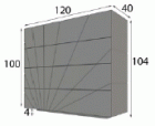 Single dresser 4 drawers with light 120 x 104 x 40 cm High Gloss