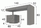 Vanity Dresser 140 x 80 x 50 High Gloss